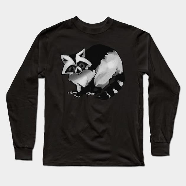 Cartoony Doomed Raccoon Long Sleeve T-Shirt by EveryAny